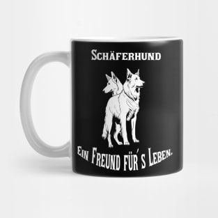 Unsere treuen Begleiter: Zwei Seelen, Ein Herz - Romantische Schönheit eines Weißen Schäferhundpärchens. Mug